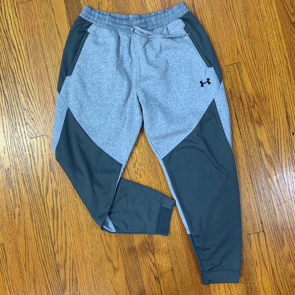 Men’s Under Armour Jogger Sweat Pants Drawstring Wait Gray on Gray Sz L EUC - Picture 3 of 5